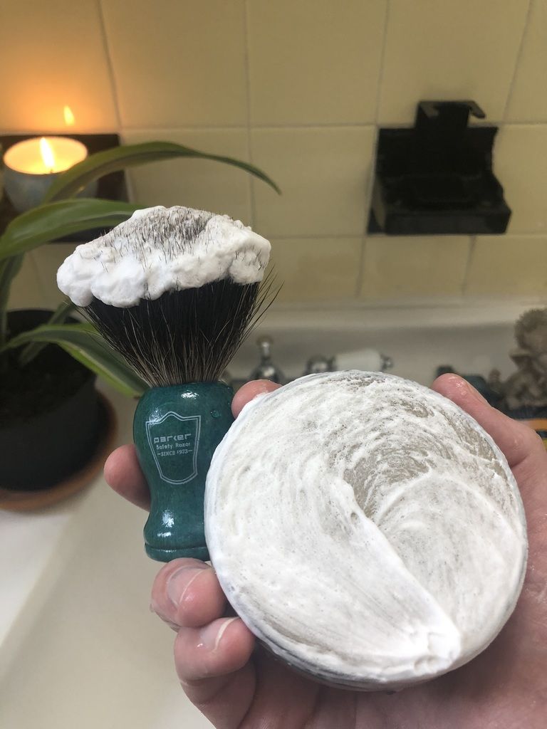 Photo to Demonstrate How to Mix Shaving Soap