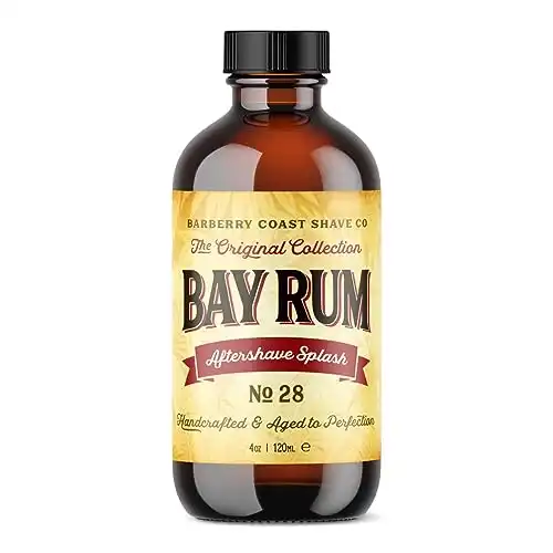 Bay Rum Aftershave Splash for Men - Crafted with Authentic Bay Oils from Dominica Republic in the Virgin Islands - Natural and Pure Ingredients - 4oz. - from Barberry Coast Shave Co.
